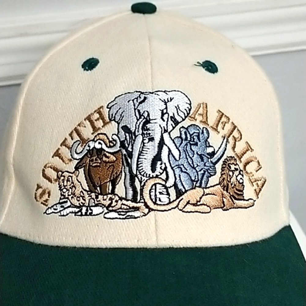 South Africa Embroidered Safari Animals Wildlife Strapback Hat